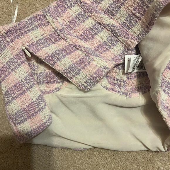 BRAND NEW Zara Purple pink tweed strapless corset crop top - Picture 2 of 4